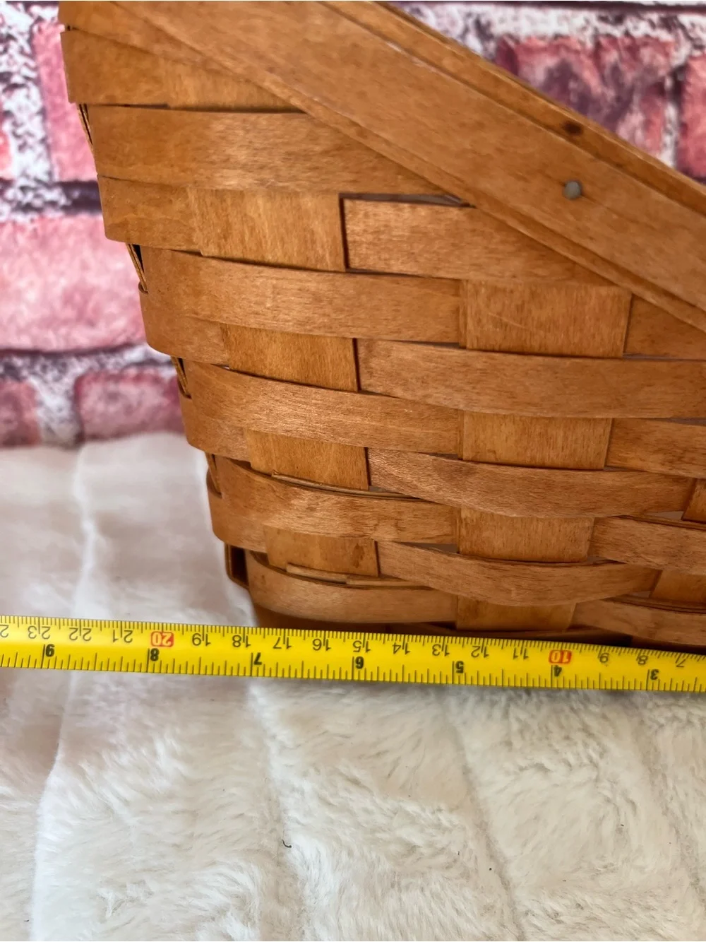 Vintage Longaberger Small Vegetable Sleigh Basket Slanted Fruit With Liner